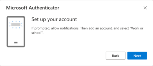 MS Auth set up your account