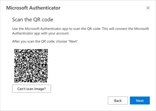 MS Auth - scan the qr code