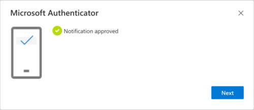 MS Auth - notif approved